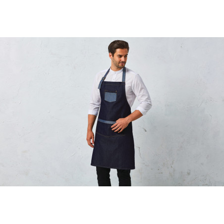 Tablier Denim à bavette Domain Personnalisable | BCM Goodies - 4