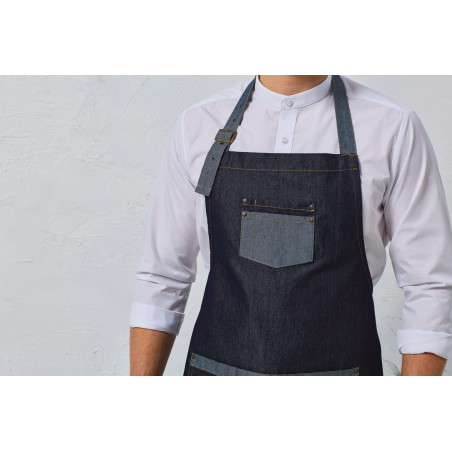 Tablier Denim à bavette Domain Personnalisable | BCM Goodies - 1