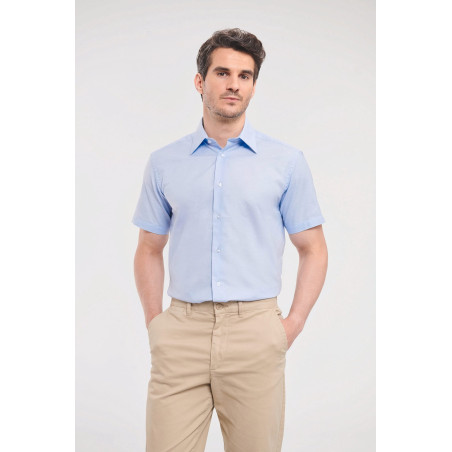 Chemise oxford cintrée manches courtes homme Personnalisable | BCM Goodies - 4