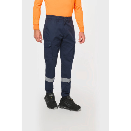 Pantalon cargo unisexe avec bas élastiqué et bande réfléchissante Personnalisable | BCM Goodies - 4