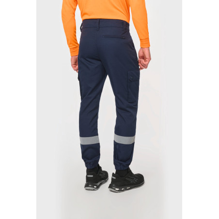 Pantalon cargo unisexe avec bas élastiqué et bande réfléchissante Personnalisable | BCM Goodies - 1