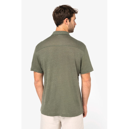 Chemise à manches courtes en lin homme Personnalisable | BCM Goodies - 2