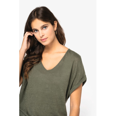 Combinaison en maille manches courtes en lin femme Personnalisable | BCM Goodies - 1