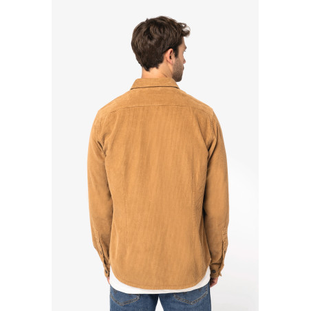 Surchemise écoresponsable délavée en velours côtelé homme Personnalisable | BCM Goodies - 3