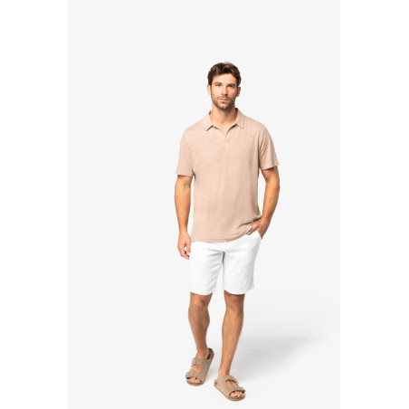 Polo en lin homme Personnalisable | BCM Goodies - 1