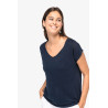 T-shirt col V en lin femme Personnalisable | BCM Goodies - 2