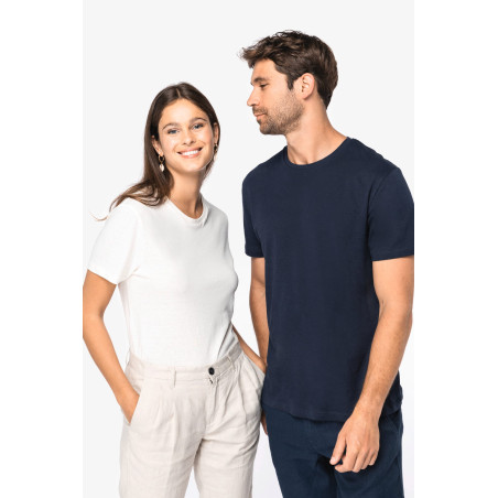 T-shirt écoresponsable en coton bio et lin unisexe Personnalisable | BCM Goodies - 4