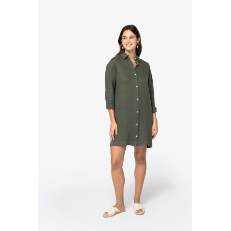 Robe chemise en lin femme Personnalisable | BCM Goodies - 1