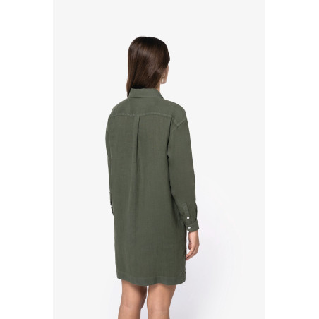 Robe chemise en lin femme Personnalisable | BCM Goodies - 3