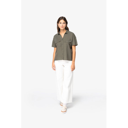 Chemise écoresponsable oversize en lyocell femme Personnalisable | BCM Goodies - 1