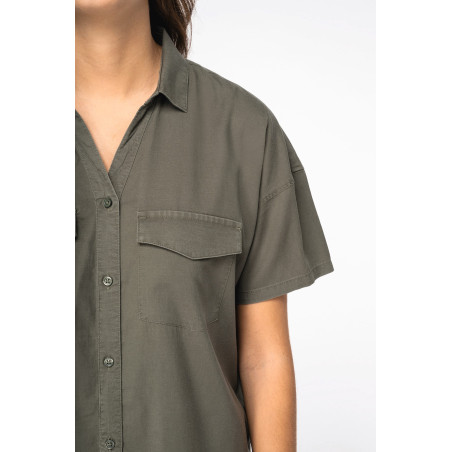 Chemise écoresponsable oversize en lyocell femme Personnalisable | BCM Goodies - 3