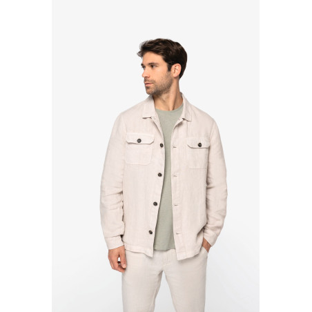 Surchemise délavée en lin homme Personnalisable | BCM Goodies - 4