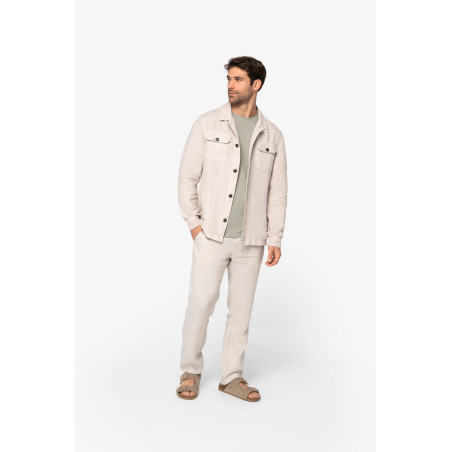 Surchemise délavée en lin homme Personnalisable | BCM Goodies - 1
