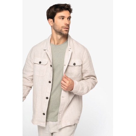 Surchemise délavée en lin homme Personnalisable | BCM Goodies - 2