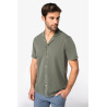 Chemise écoresponsable délavée en jersey manches courtes à col bowling homme Personnalisable | BCM Goodies - 3