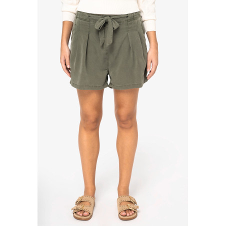 Short écoresponsable délavé en lyocell femme Personnalisable | BCM Goodies - 4