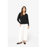 Pull écoresponsable col V en lyocell femme Personnalisable | BCM Goodies - 1