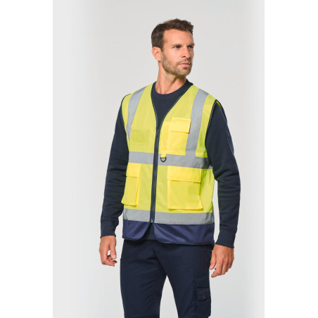 Gilet de sécurité haute visibilité recyclé avec zip unisexe Personnalisable | BCM Goodies - 1