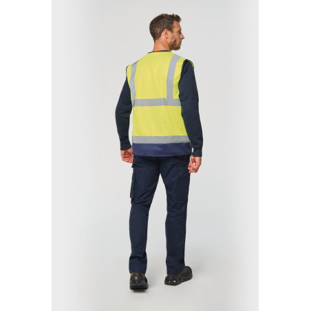 Gilet de sécurité haute visibilité recyclé avec zip unisexe Personnalisable | BCM Goodies - 2