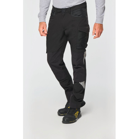 Pantalon stretch recyclé multipoches unisexe Personnalisable | BCM Goodies - 2