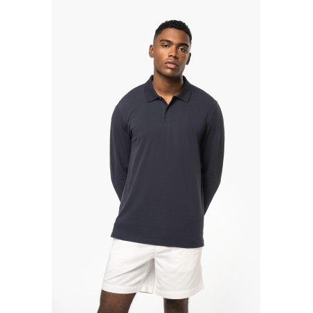 Polo piqué manches longues Bio180 homme Personnalisable | BCM Goodies - 4