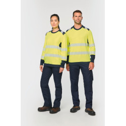 T-shirt de sécurité recyclé col rond manches longues unisexe Personnalisable | BCM Goodies - 4