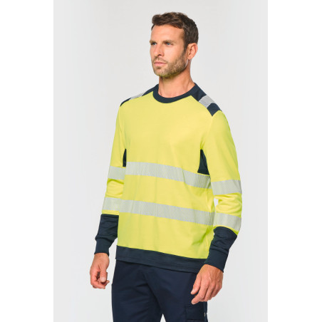 T-shirt de sécurité recyclé col rond manches longues unisexe Personnalisable | BCM Goodies - 1