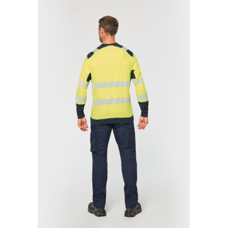T-shirt de sécurité recyclé col rond manches longues unisexe Personnalisable | BCM Goodies - 2