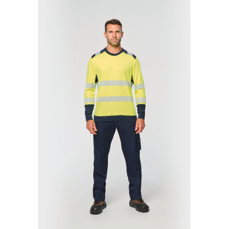 T-shirt de sécurité recyclé col rond manches longues unisexe Personnalisable | BCM Goodies - 3