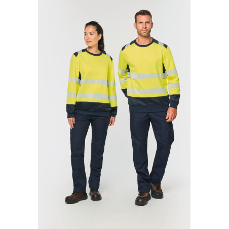 Sweat-shirt de sécurité recyclé col rond unisexe Personnalisable | BCM Goodies - 4