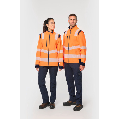 Veste softshell de sécurité recyclée avec manches détachables unisexe Personnalisable | BCM Goodies - 4