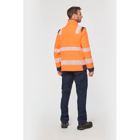 Veste softshell de sécurité recyclée avec manches détachables unisexe Personnalisable | BCM Goodies - 2