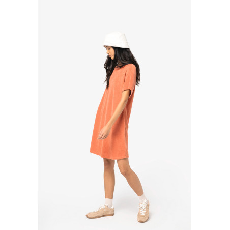 Robe t-shirt écoresponsable en éponge à épaules tombantes femme Personnalisable | BCM Goodies - 1