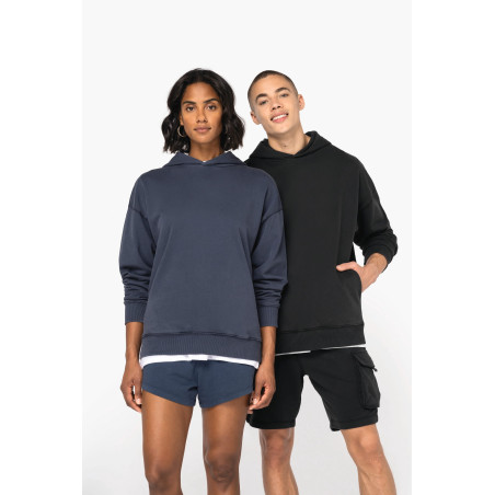 Sweat-shirt écoresponsable à capuche délavé oversize unisexe Personnalisable | BCM Goodies - 4