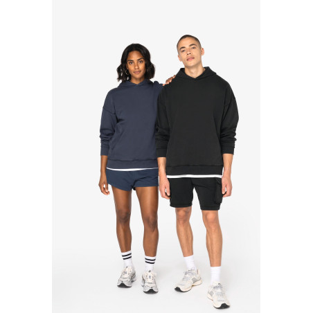 Sweat-shirt écoresponsable à capuche délavé oversize unisexe Personnalisable | BCM Goodies - 1