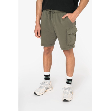Short cargo écoresponsable délavé French Terry homme Personnalisable | BCM Goodies - 4