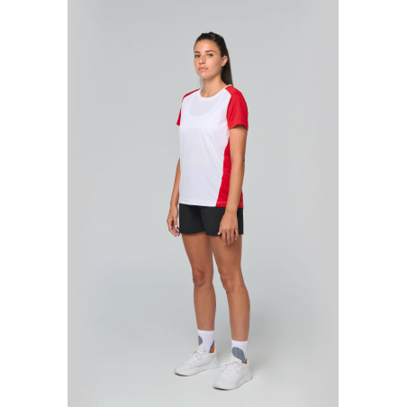 T-shirt de sport écoresponsable bicolore femme Personnalisable | BCM Goodies - 3