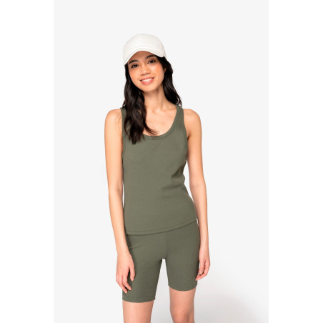 Débardeur écoresponsable côtelé femme Personnalisable | BCM Goodies - 1