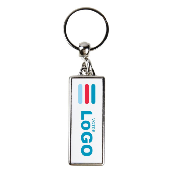 Porte-cl?s M?tallique rectangle M - Europe Personnalisable | BCM Goodies - 1
