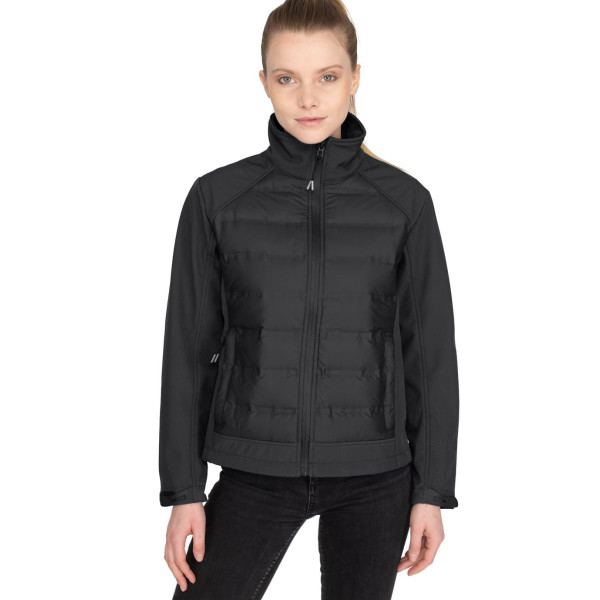 Blouson hybride Femme softshell/duvet