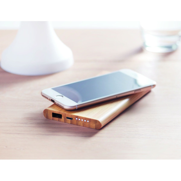 Powerbank/chargeur en bambou ARENA Personnalisable | BCM Goodies