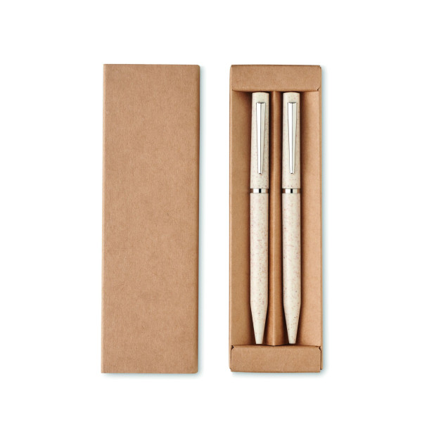 Set de stylo paille de blé/ABS PEAT Personnalisable | BCM Goodies