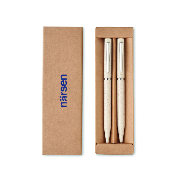 Set de stylo paille de blé/ABS PEAT Personnalisable | BCM Goodies