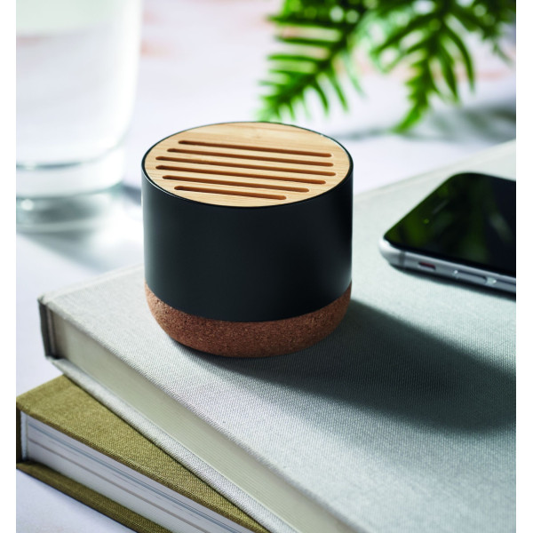 Haut-parleur en liège et alu RUMBA Personnalisable | BCM Goodies