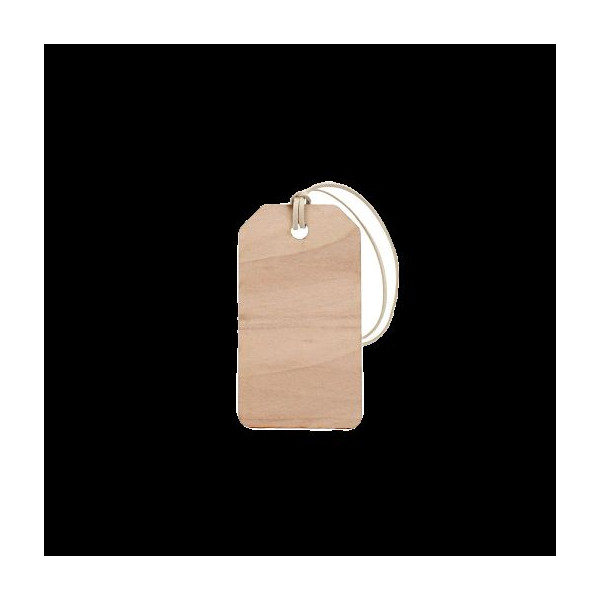Étiquette bois bagage ou boutique
