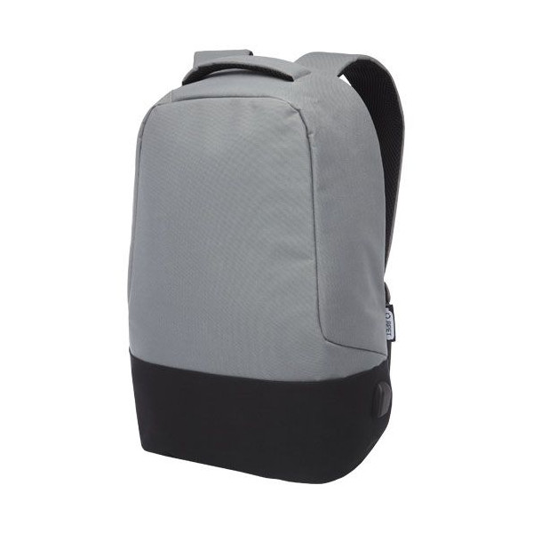 Sac à dos anti-vol 16L en RPET certifié GRS avec housse ordinateur 15" et poches RFID - BCM Goodies