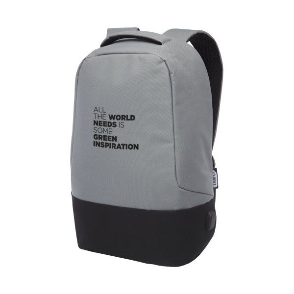 Sac à dos anti-vol 16L en RPET certifié GRS avec housse ordinateur 15" et poches RFID - BCM Goodies