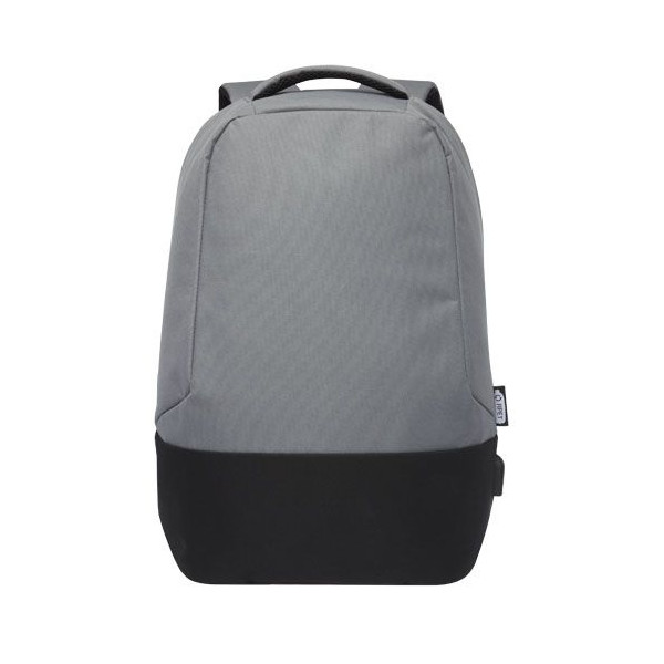 Sac à dos anti-vol 16L en RPET certifié GRS avec housse ordinateur 15" et poches RFID - BCM Goodies