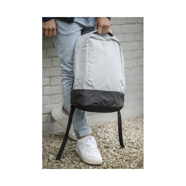 Sac à dos anti-vol 16L en RPET certifié GRS avec housse ordinateur 15" et poches RFID - BCM Goodies