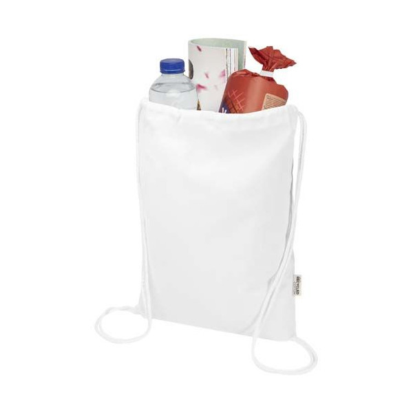 Le sac avec cordon de serrage Oregon Blend en coton recyclé et RPET est un cadeau idéal pour promouvoir votre marque. Fabriqué d